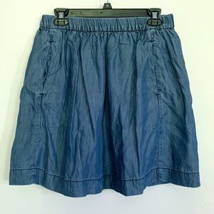 Casual Gap Skirt with Elastic Waist and Pockets